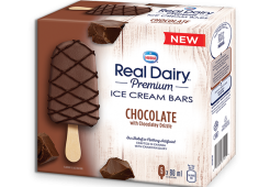 REAL DAIRY Chocolate Ice Cream Bars, 5 x 80 grames.