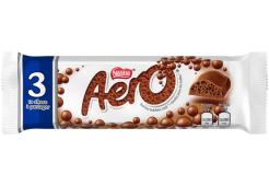 Tablette de chocolat AERO 3 pièces à partager, 63 grammes.